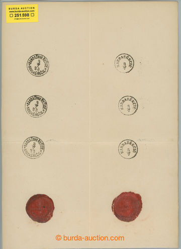 251598 - 1854 KARDAŠOVA ŘEČICE / sheet with 6 official prints of t
