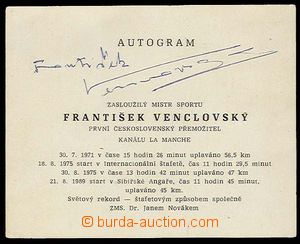 25180 - 1971 VENCLOVSKÝ Francis, Czechosl. plavec, card with one's 