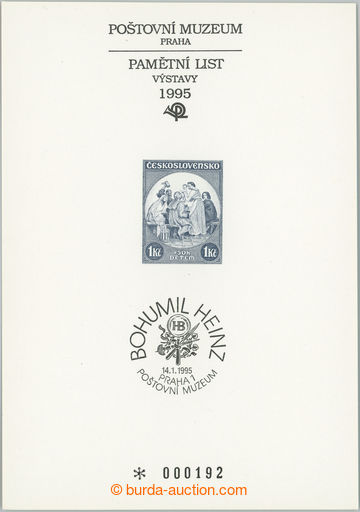 251808 - 1995 PTM 1, Exhibition Bohumil Heinz, commemorative print Cz