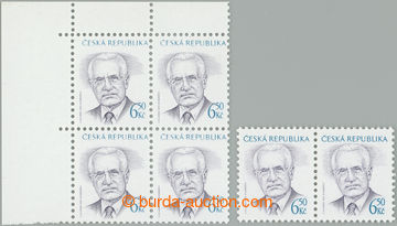 251901 - 2003 Pof.382 VV1, Klaus 6,50Kč, rohový 4-blok s VV - výra