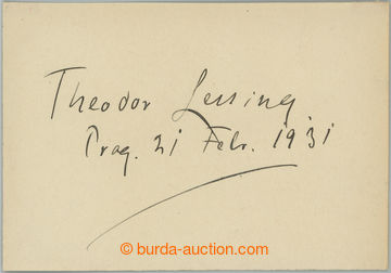 252037 - 1931 LESSING Theodor (1872-1933), slavný německý filozof 