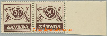 252072 - 1955 ZÁVADA / Pof.8, Failure 50h brown, right marginal hori