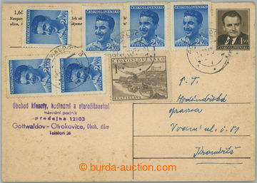 252130 - 1953 NEDĚLE / PC Gottwald 1,50Kčs addressed to to Kroměř