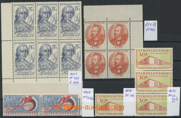 252155 - 1952-1959 DESKOVÉ VADY / Pof.625, rohový 4-blok s DV 10/1 