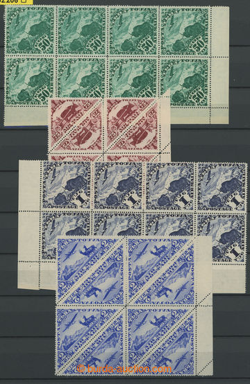 252206 - 1934 Mi.49-57, Letecké 1K-2T; luxusní série v 8-blocích,