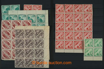 252207 - 1934 Mi.49-57, Airmail 1K-2T; 24 superb sets, in blocks, cat