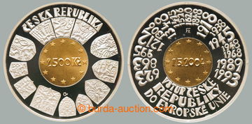 252209 - 2004 2500Kč 2004 - Vstup ČR do EU, proof, mince se zlatým