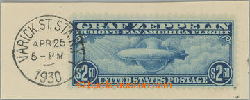 252223 - 1930 Sc.C15, Graf Zeppelin $2,50 na výstřižku s raz. VARI