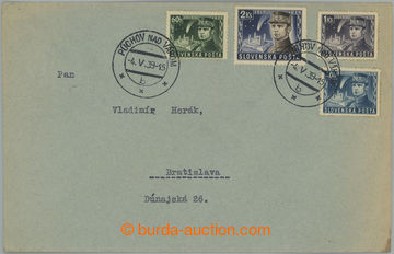 252254 - 1939 philatelically influenced letter with mounted whole set