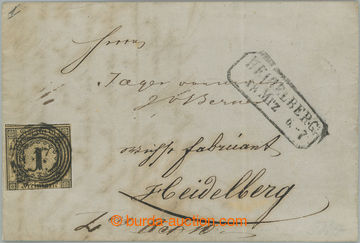 252265 - 1851 tiskopis s Mi.1a, Znak 1Kr na papíru sämisch, raz. 17