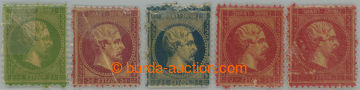 252273 - 1862 5x ZT pro Mi.18, resp. celou emisi Napoleon / Empire Fr