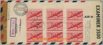 252289 - 1943 FDC / Reg and airmail letter with return sheetlet to En