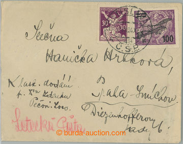 252314 - 1924 BRATISLAVA - PRAHA, dopis vyplacený let. zn. Pof.L5 + 