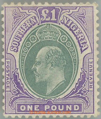 252375 - 1904 SG.32a, Edward VII. £1 green and violet, průsvitka n