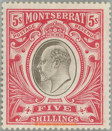 252384 - 1904 SG.33, Edward VII. 5sh black and red with plate variety