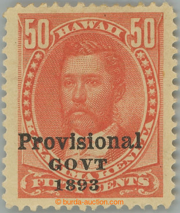 252400 - 1893 Sc.72b, PROVISIONAL GOVT. 1893 / 50C červená, chyboti