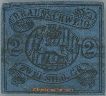 252404 - 1853 Mi.7I, Coat of arms 2Sgr blue with plate variety obere 