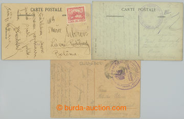 252431 - 1919-1920 FRANCE / comp. 3 pcs of Ppc with postmarks Czechos