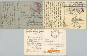 252432 - 1919 ITALY / comp. 3 pcs of Ppc with postmarks Czechosl. mil