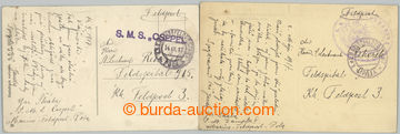 252442 - 1917 S.M. DAMPFLER V + S.M.S. CSEPEL, oval violet coat of ar