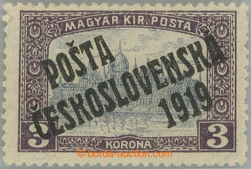 252457 -  Pof.116, 3 Koruna violet / grey, overprint type I.; lightly