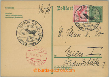 252482 - 1927 first flight BERLIN - PRAGUE - VIENNA / PC 5Pf uprated 