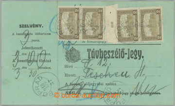 252649 - 1918 1. DAY OF CZECHOSLOVAKIA / whole Hungarian blank form T