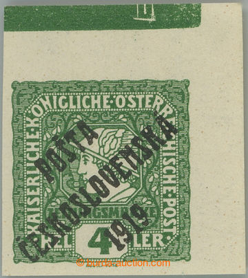 252662 -  Pof.61 plate mark, Mercure L 4h green, UR corner piece, in 