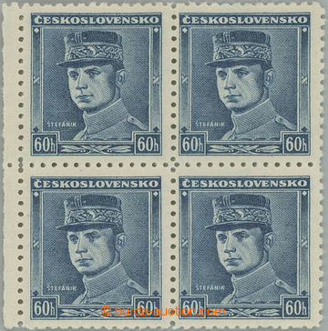 252716 - 1939 Sy.1, Modrý Štefánik 60h modrá, 4-blok s levým okr