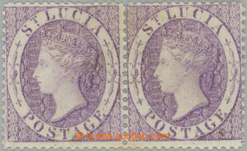 252744 - 1864 SG.17b, 2-páska Viktorie 6P violet, průsvitka CC, per