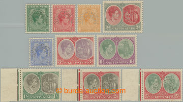 252805 - 1938-1950 SG.68s-77s, George VI. - Motives ½d - £1, comple