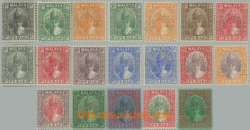 252823 - 1938-1941 SG.103s-121s, Sultan Iskandar 1c - $5, complete lo