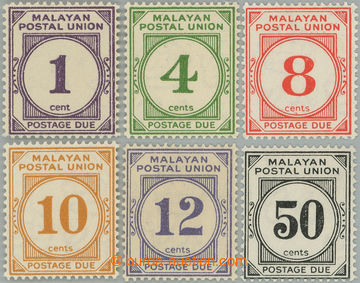 252854 - 1936-1938 MALAYAN POSTAL UNION / SG.D1-D6, Postage due stamp