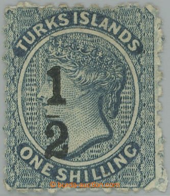 252909 - 1881 SG.11c, Victoria 1Sh dull blue with overprint 1/2 6. ty