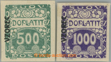 252990 - 1919 Pof.DL12vz+DL13vz, Ornament 500h zelená + 1000h fialov