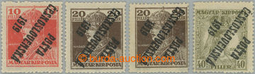 252995 -  Pof.119, 120, 122Pp, selection of 4 stamps with inverted ov