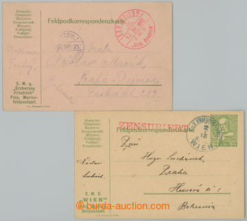 253026 - 1915 S.M.S. ERZHERHOG FRIEDRICH + S.M.S. WIEN / print of cir