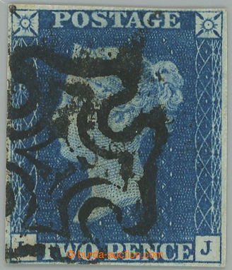 253035 - 1840 SG.5, TWO PENCE BLUE modrá, písmena L-J, užší, ale