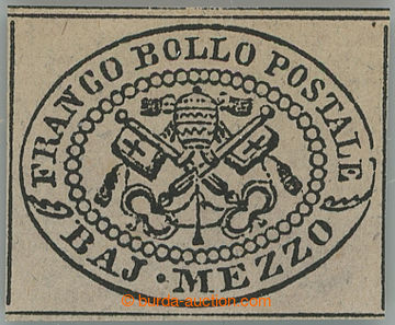 253058 - 1852 Sass.1c, Znak ½Baj grigio lila; pěkný neupotřebený