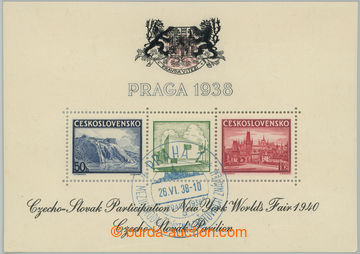 253082 - 1940 AS9a, aršík Praga 1938, výstava NY 1940, zelený pav