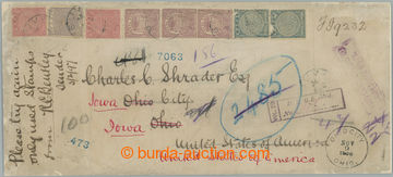 253100 - 1896 letter DEAD LETTER with multiple 4 color franking, i.a.