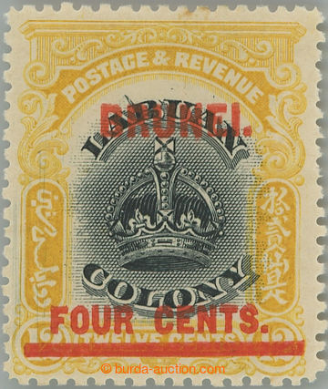 253109 - 1906 SG.18a, Coat of arms Labuan 12C with overprint BRUNEI F