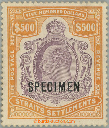 253155 - 1906 SG.169a, Edvard VII. $500 SPECIMEN; s malou částí le