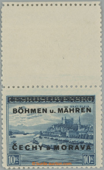 253186 - 1939 Pof.19 KH, Bratislava 10Kč s horním kuponem a okrajem