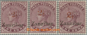 253205 - 1896 SG.32-34, 3x přetiskové Viktorie 1 Anna ZANZIBAR s do