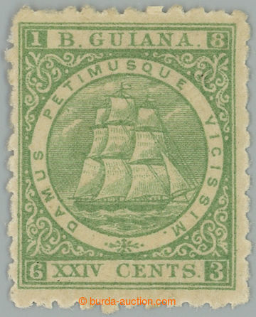 253211 - 1866-1875 SG.103, Fregata Sandbach 24C yellow green, perfora