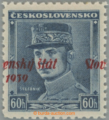 253246 - 1939 Sy.11 VPP, Modrý Štefánik 60h s výrazným vodorovn