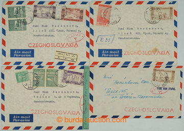 253308 - 1948 sestava 4ks Let-dopisů adresovaných do ČSR, z toho 1