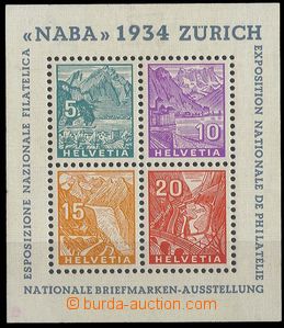25335 - 1934 aršík NABA, Mi.Bl.1, stopa v okraji aršíku, kat. 50
