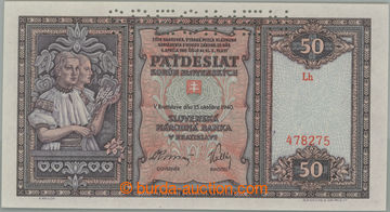 253366 - 1940 Ba.50, 50Ks 1940, série Lh, perforace SPECIMEN; na rub